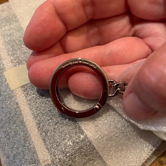 NWT Kate Spade Navy/Cream Stripe Leather Cameron York Medium L-Zip Wallet - Picture 8 of 10